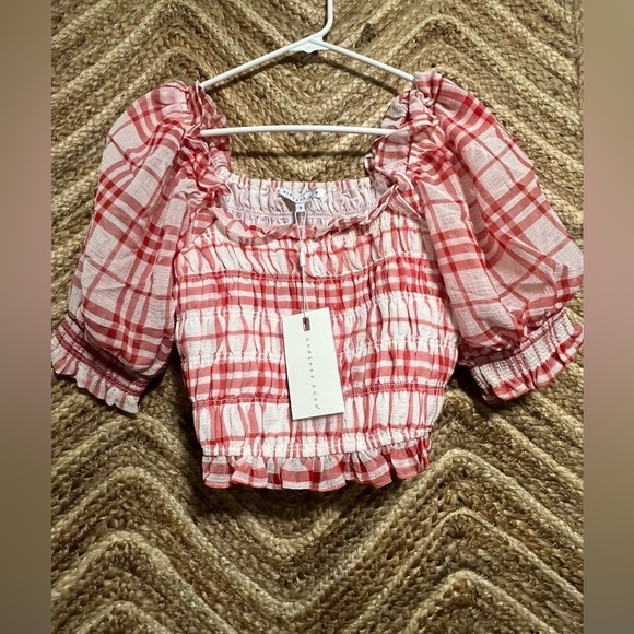Endless Rose Tops - Endless Rose Women's Red/White Gingham Smocked Top, Size S, Brand New, NWT